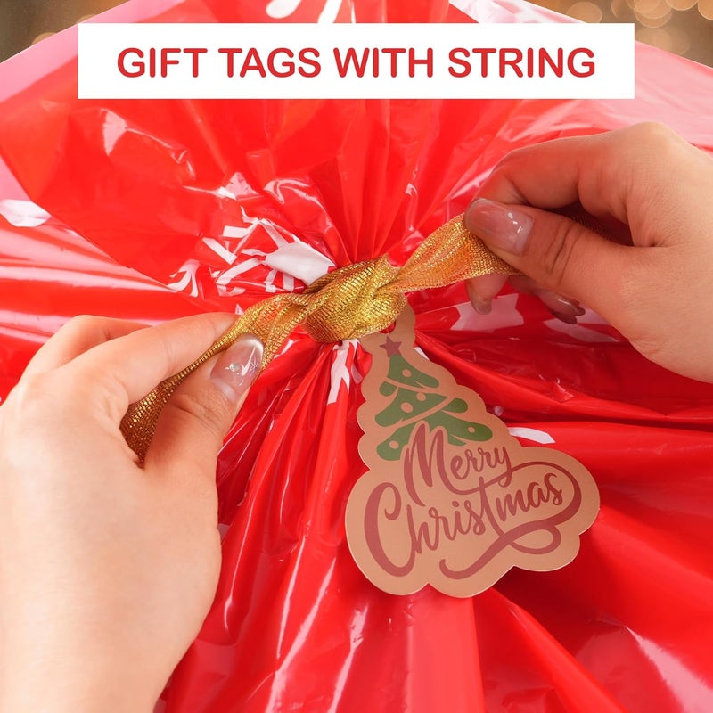 Sofier Large Christmas Gift Bags 36"x56" Holiday Gift Wrap Jumbo Christmas Bag for Gifts Giant Sacks for Presents Big Xmas Plastic Gifts Bags (Red Snowflake) - Image 4